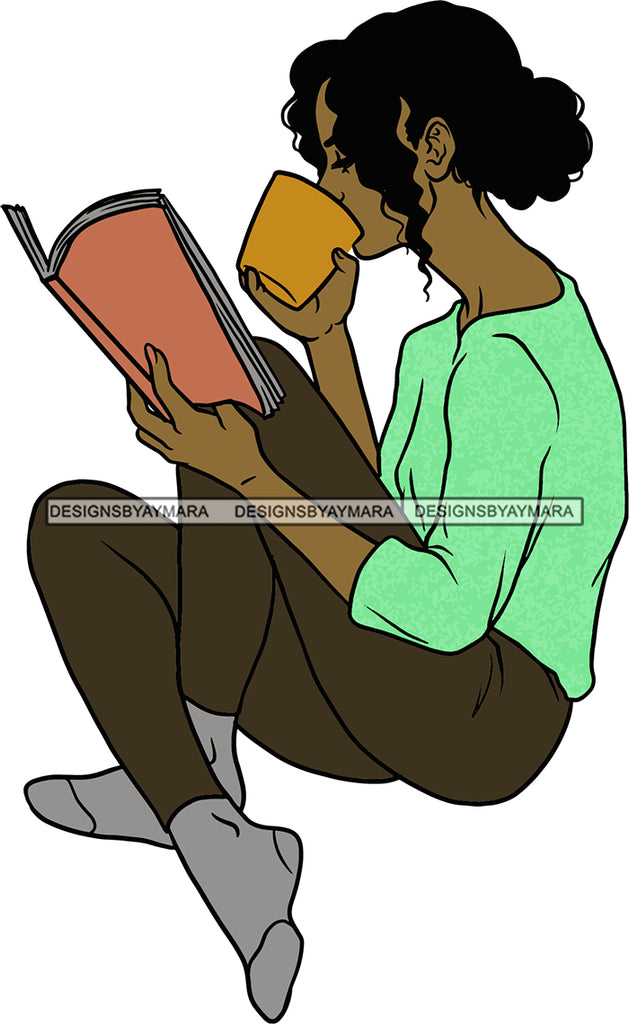 Download Woman Reading A Book Education Smart Classy Lady Drinking Coffee Wine Designsbyaymara
