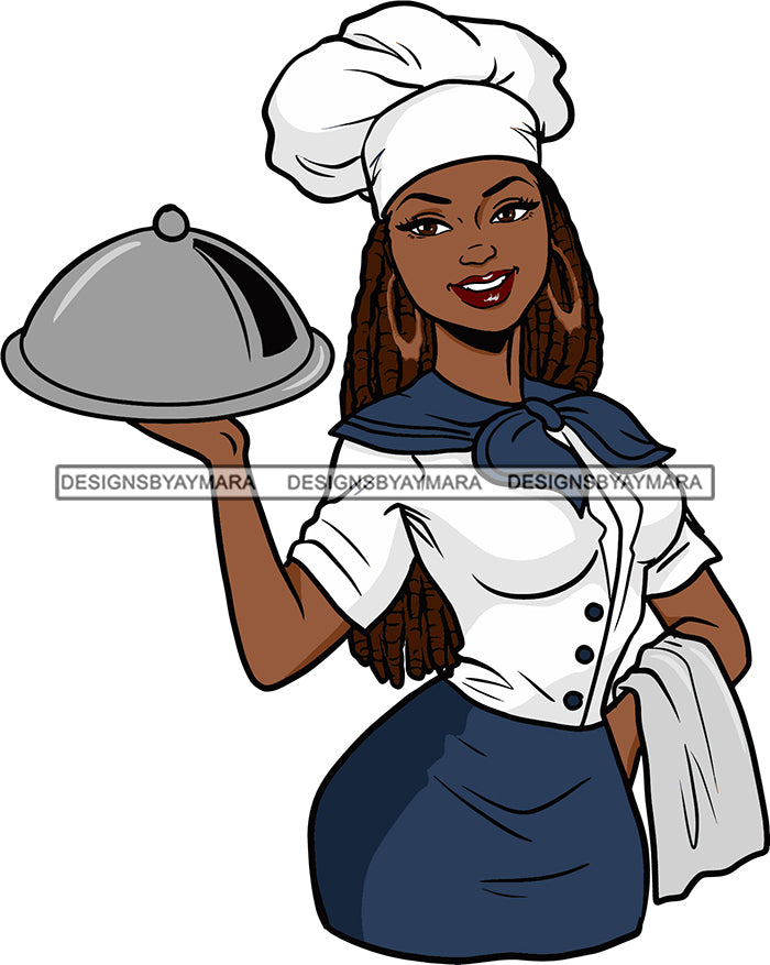 Afro Sexy Donna Chef Occhiolino Mano Gesto Cappello Uniforme Grembiule  Culinaria Cucina Corta Marrone Acconciatura JPG PNG Clipart Cricut  Silhouette Taglio -  Italia