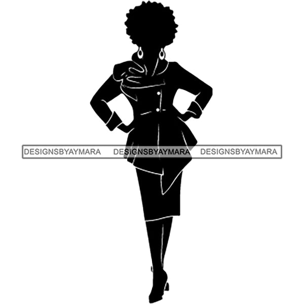 Afro Classy Church Lady Silhouette Glamour Beautiful Model Svg Files F Designsbyaymara