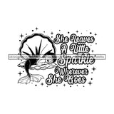 Download Adorable Baby Girl Quotes Dreaming Sleeping Clam Shell Mermaid B W Svg Designsbyaymara