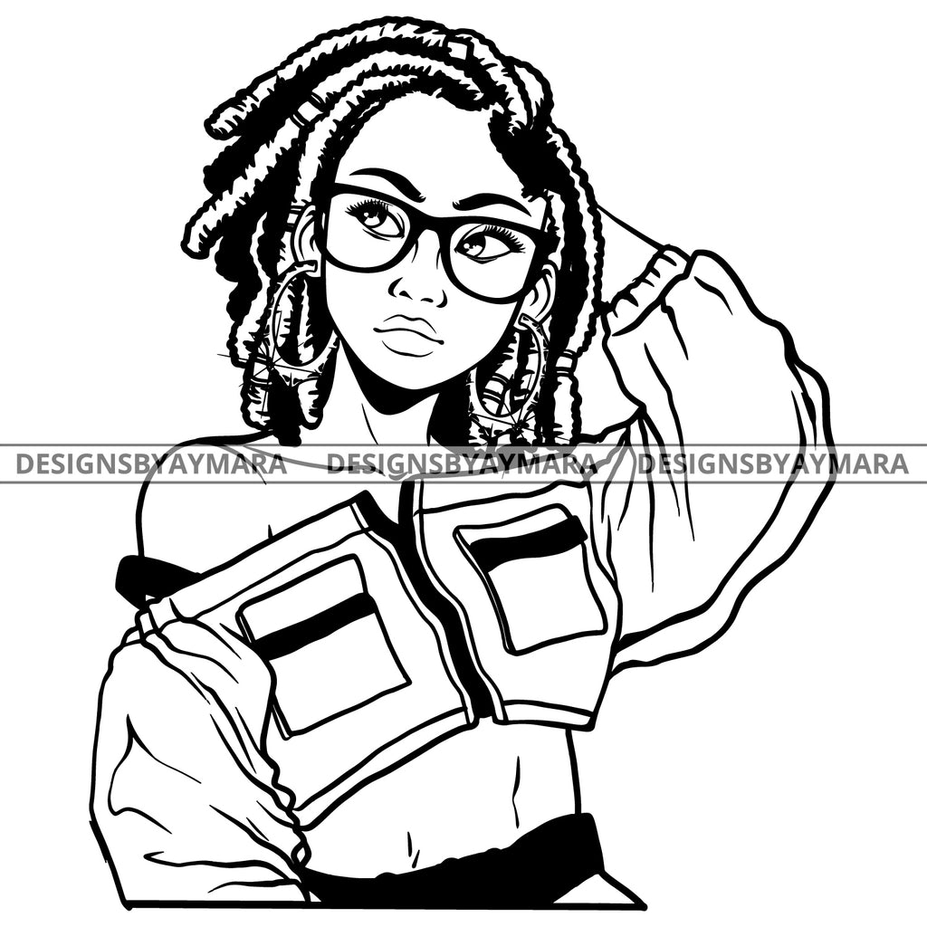 Download Black Goddess Lola Boss Lady Glasses Nubian Portrait Bamboo Hoop Earri Designsbyaymara