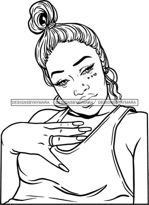 Ghetto Woman Face American Gangster Urban Swag Hip Hop Girl .SVG ...