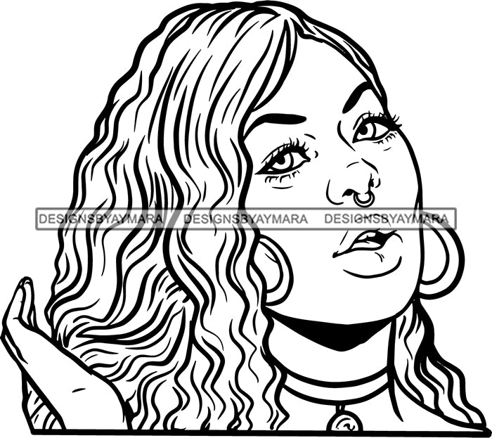 Ghetto Woman Face American Gangster Urban Swag Hip Hop Girl .SVG ...