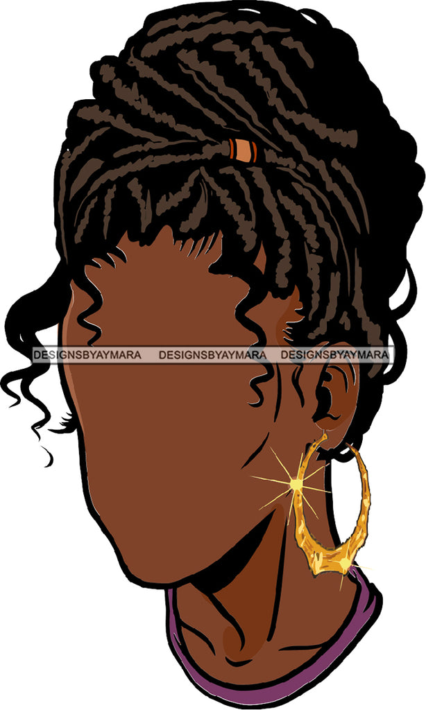 Download No Face Locs Dreads Black Woman Afro Hair Svg Jpg Png Vector Clipart C Designsbyaymara