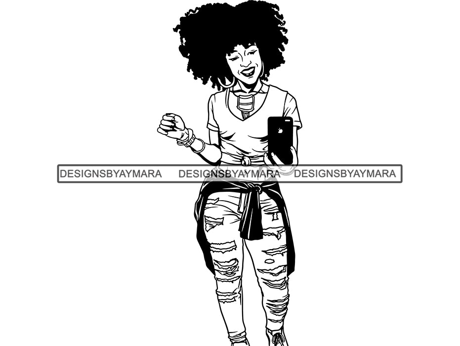 Download Afro Woman SVG Fabulous Goddess Queen Diva Classy Lady Fashion Model G - DesignsByAymara