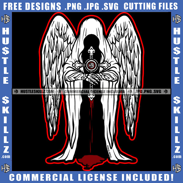 Death Angle Knight Large Back Patch Custom With Large Wings No Face Wh ...