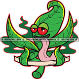 Marijuana Character Leaf Rolling Weed Vector Design Red Eye Cannabis Mascot High Life 420 Blunt Smoking Smoke Pot Stoned SVG JPG PNG Vector Clipart Cricut Cutting Files