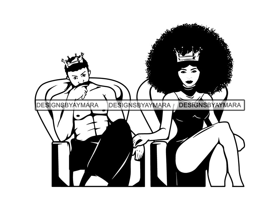 Black Couple SVG King Queen Power Relationship Goals African Ethnicity