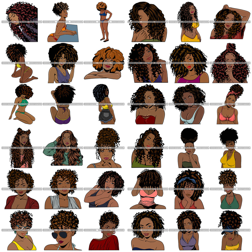 Download Super Special Bundle 36 Afro Beautiful Woman SVG Cutting ...