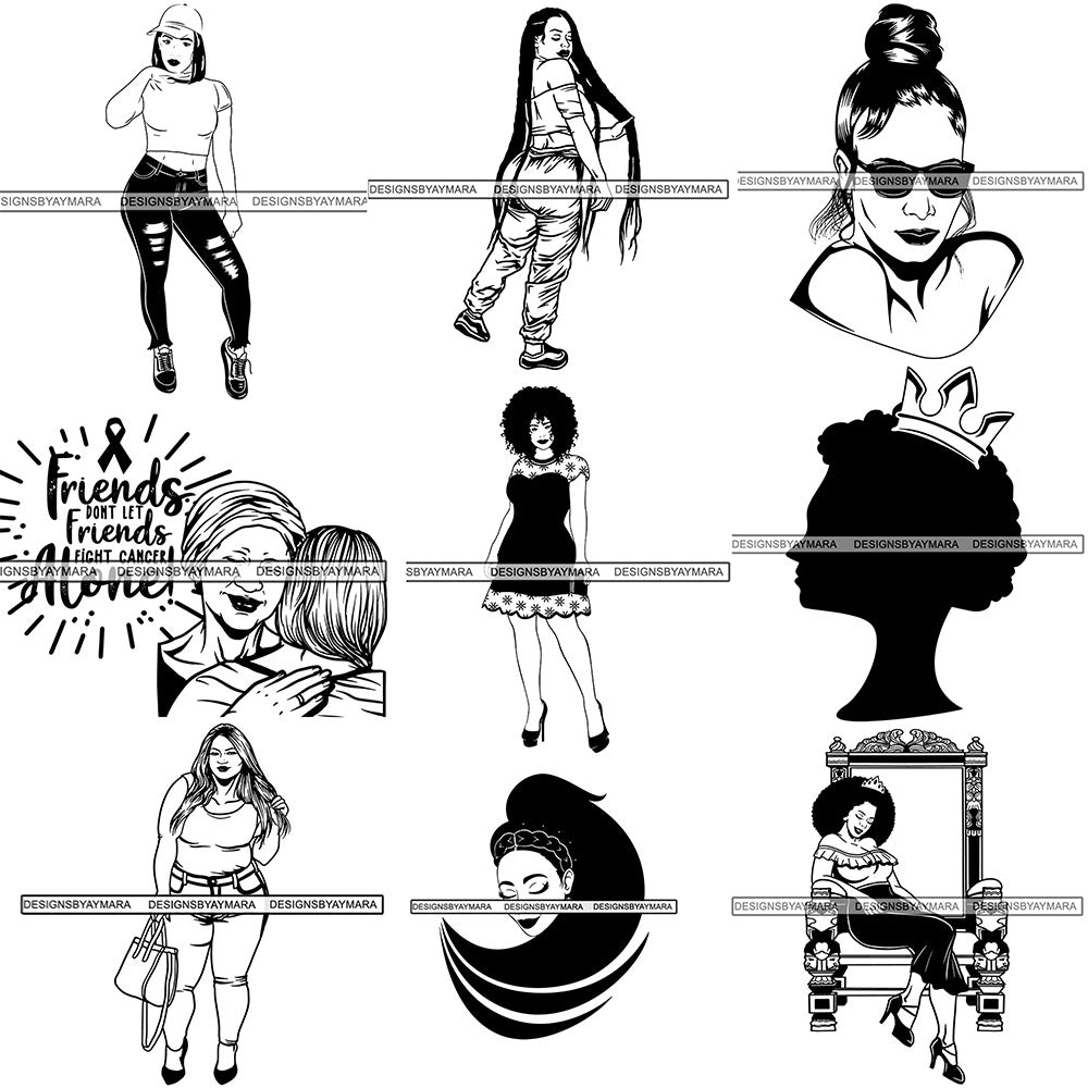 Download Special Bundle 9 Afro Woman SVG Cutting Files - DesignsByAymara