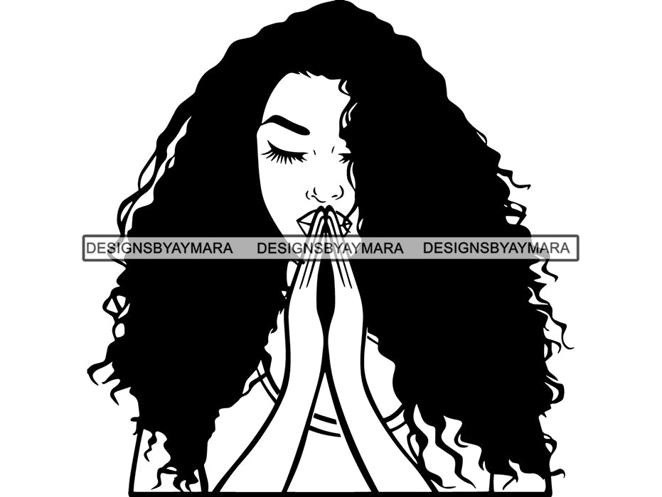 Download Afro Woman Praying God SVG Believe Religion Faith African ...