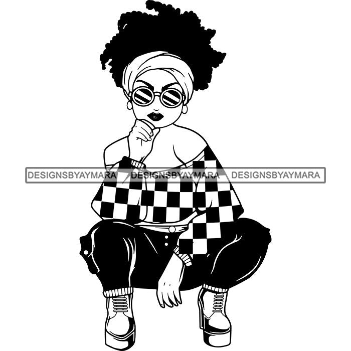 Download Afro Lola Boss Lady Diva Style Fashion Woman SVG Vector ...