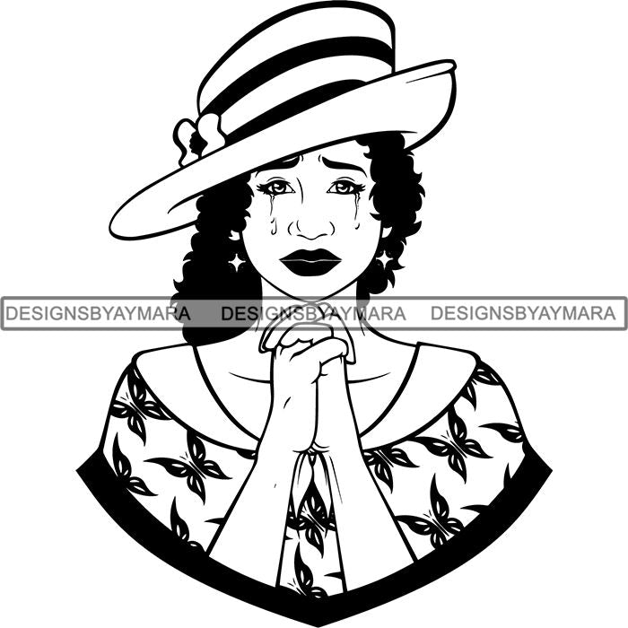 Download Latina Woman Praying God .SVG Cut Files For Silhouette and ...