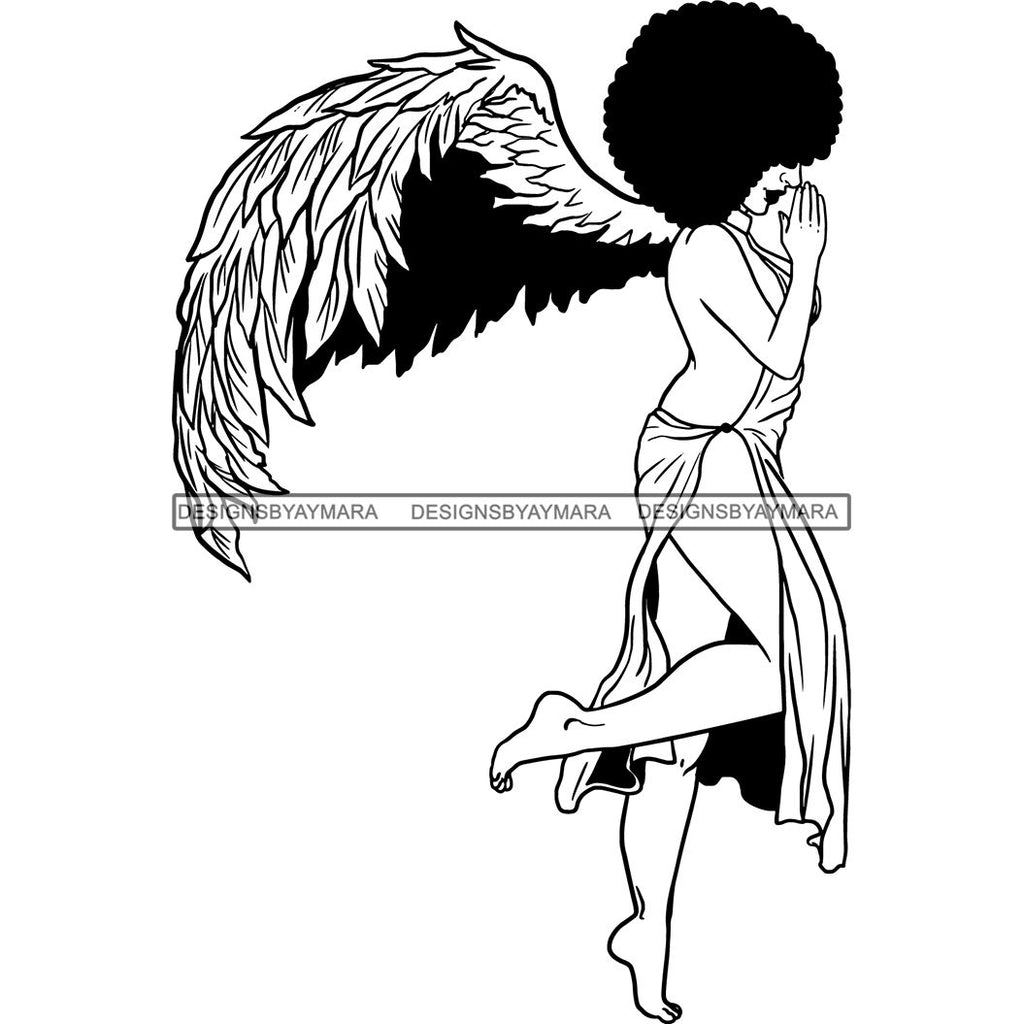 Download Afro Angel Black Woman Svg Cutting Files For Silhouette Cricut And Mor Designsbyaymara