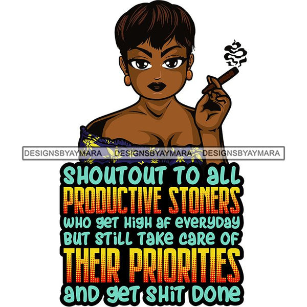 Afro Lola Smoking Pot Quotes Weed Joint Blunt Cannabis Marijuana SVG C - DesignsByAymara