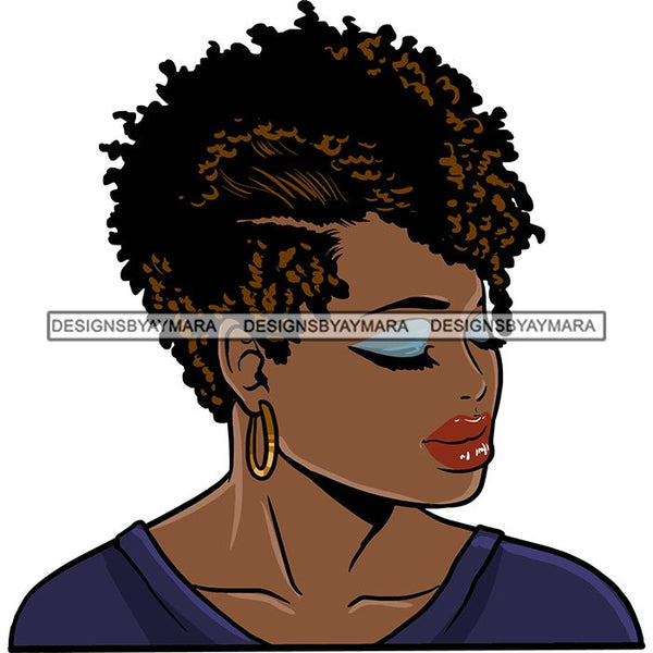 Afro Black Woman Sister-lock Hairstyle .SVG Cutting Files For Silhouet ...