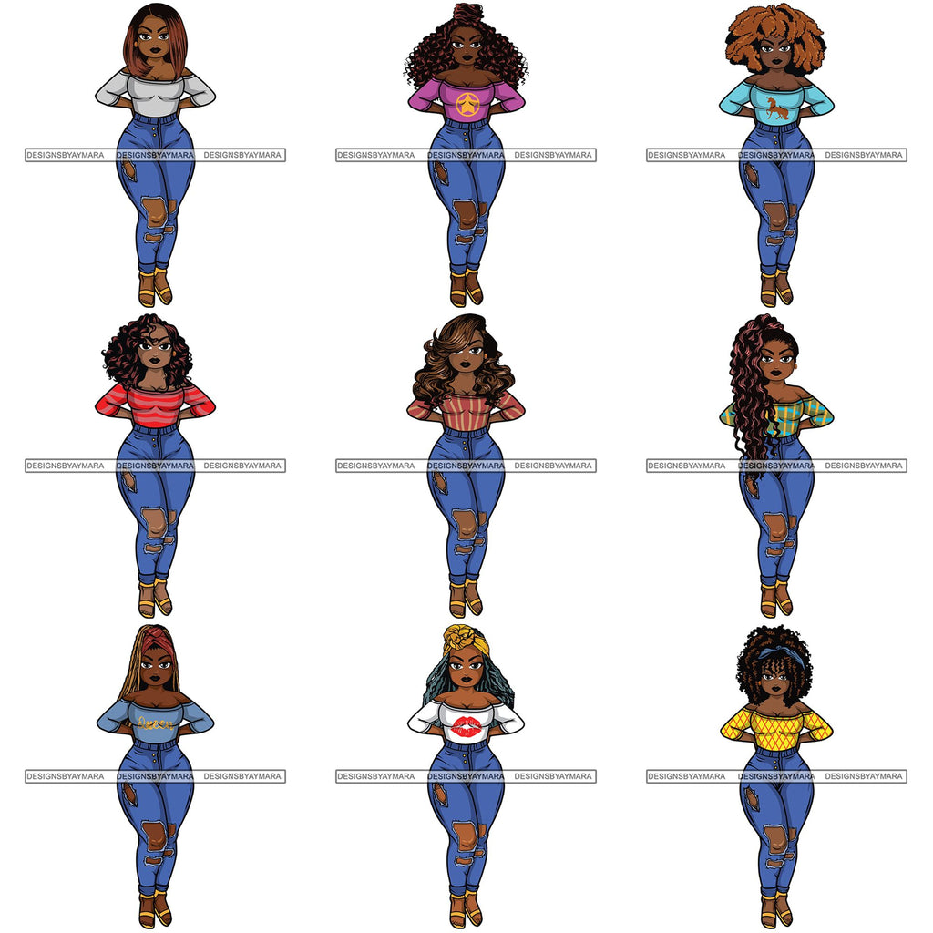 Download Bundle 9 Afro Lola Sassy Exotic Curvy Thick Goddess Svg Cutting Files Designsbyaymara