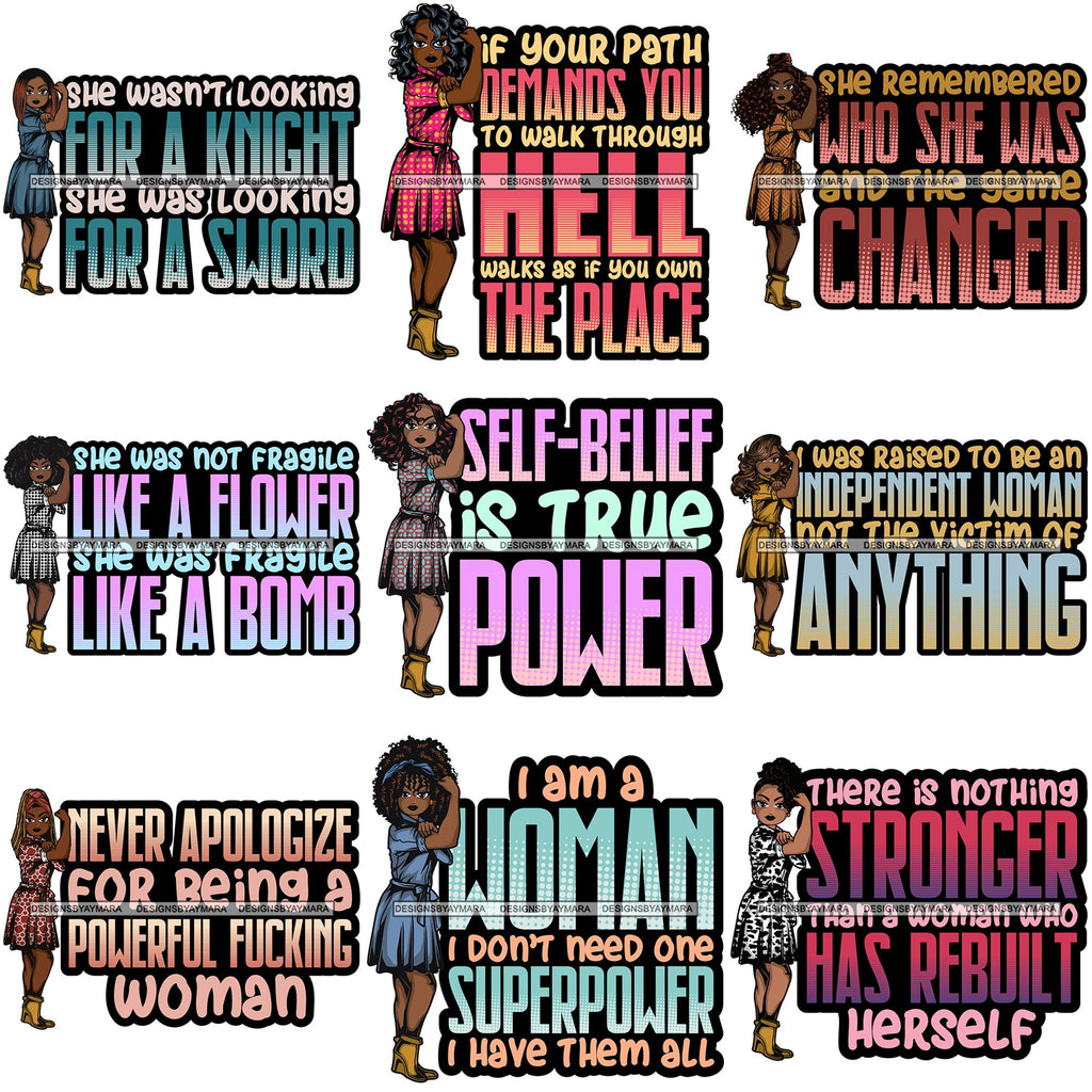 Download Bundle 9 Afro Lola Strong Lady We can Do It Woman Power ...