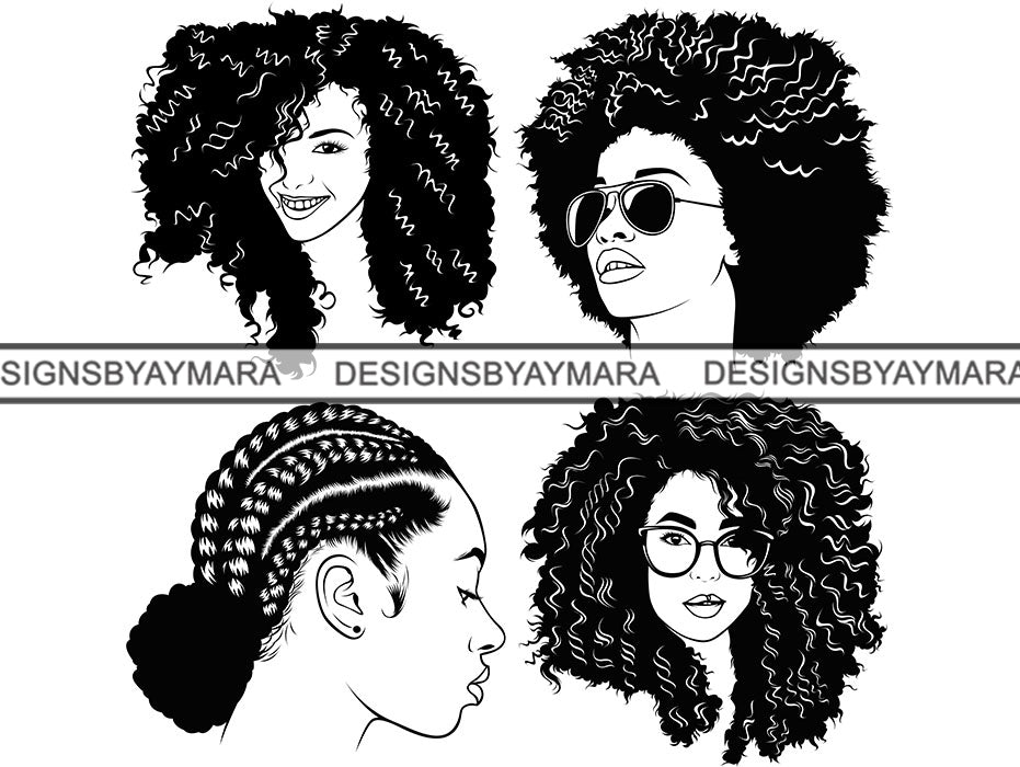 Download Bundle Afro Queen Woman SVG Afro Puffy Hairstyle Goddess ...