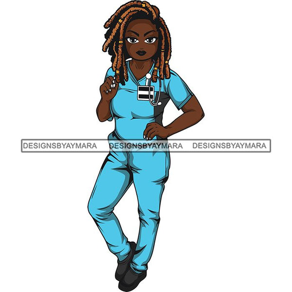 Afro Lola Nurse Medical Occupation SVG Cutting Files For Cricut Silhou ...