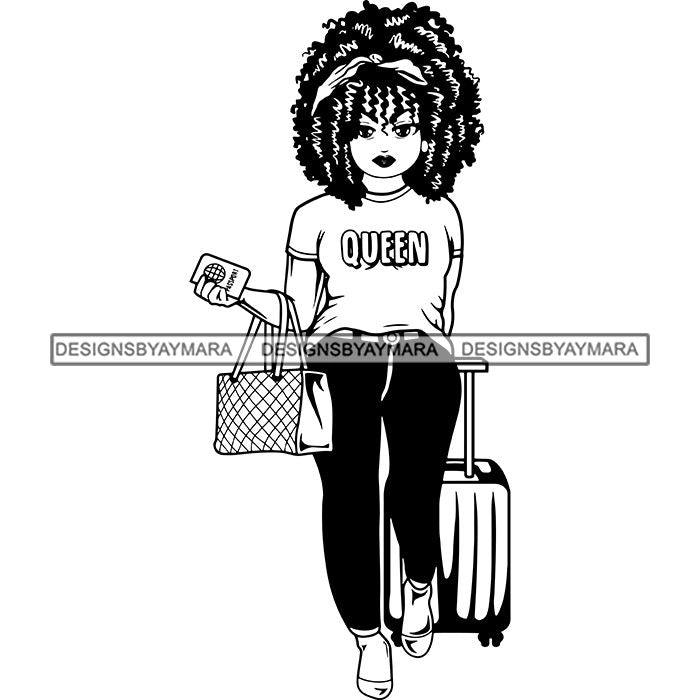 Download Lola Afro Beautiful Black Proud Woman Traveling .SVG ...