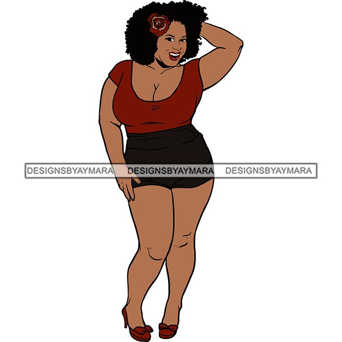 BBW Thick Thigh Woman Sassy Exotic Curvy Big Bone Goddess .SVG Cutting - DesignsByAymara