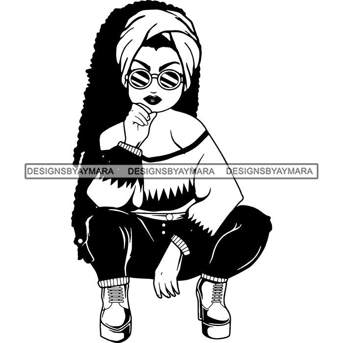 Afro Lola Boss Lady Diva Style Fashion Woman SVG Vector ...