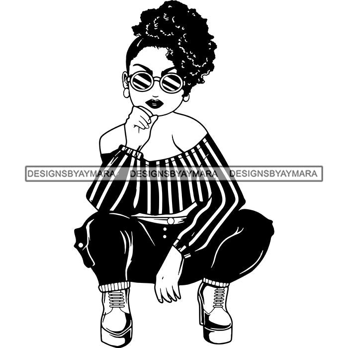 Download Afro Lola Boss Lady Diva Style Fashion Woman SVG Vector ...