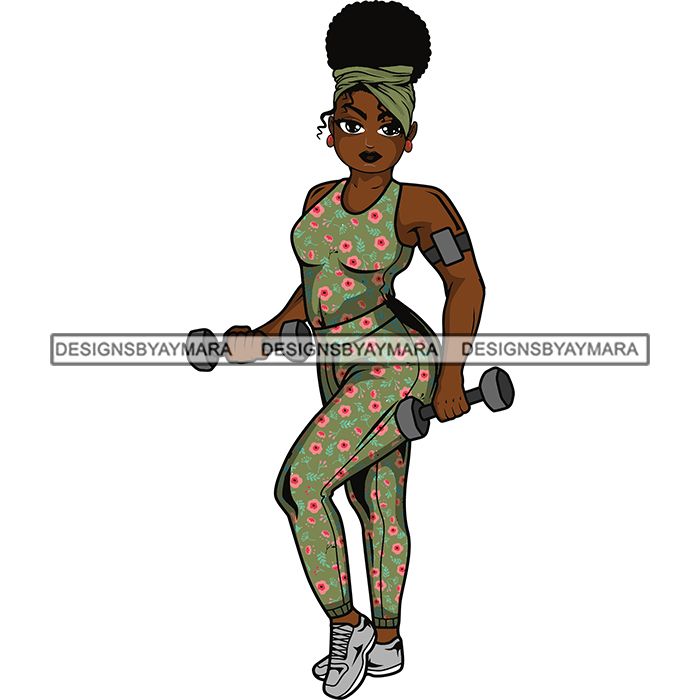 Download Lola Afro Beautiful Black Proud Woman Working Out .SVG ...