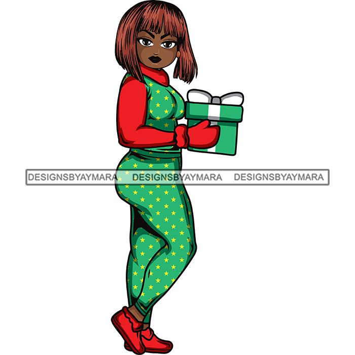 Download Afro Lola Christmas Winter Pajamas Gift .SVG Cutting Files ...