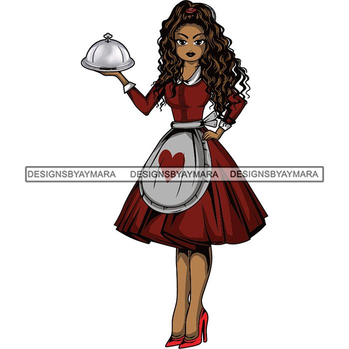 Download Afro Chef Lola Cooker Cooking Culinary Profession .SVG Clipart Vector - DesignsByAymara
