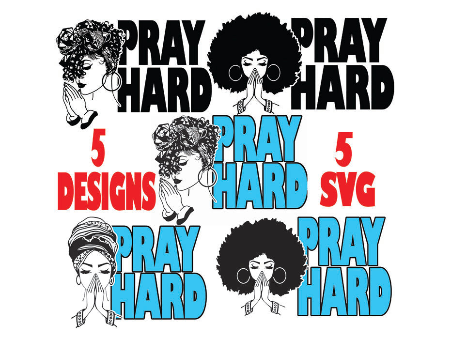 Download Bundle Afro Woman Praying SVG African American Ethnicity ...