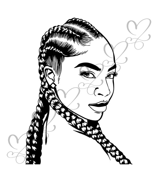 Afro Woman SVG Braids Dreads Locs Hairstyle Cutting Files ...