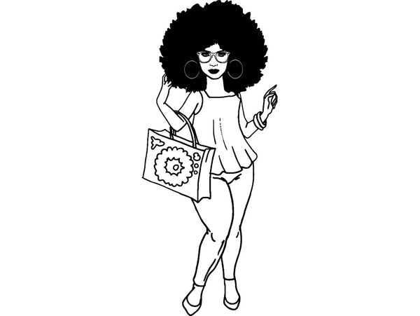 Afro Beautiful Black Woman SVG African American Ethnicity ...
