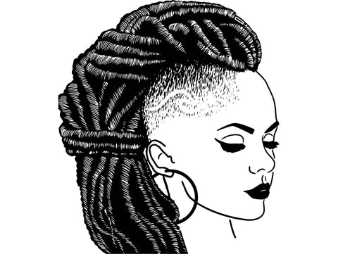 Download Afro Woman SVG Braids Dreads Locs Hairstyle Cutting Files ...