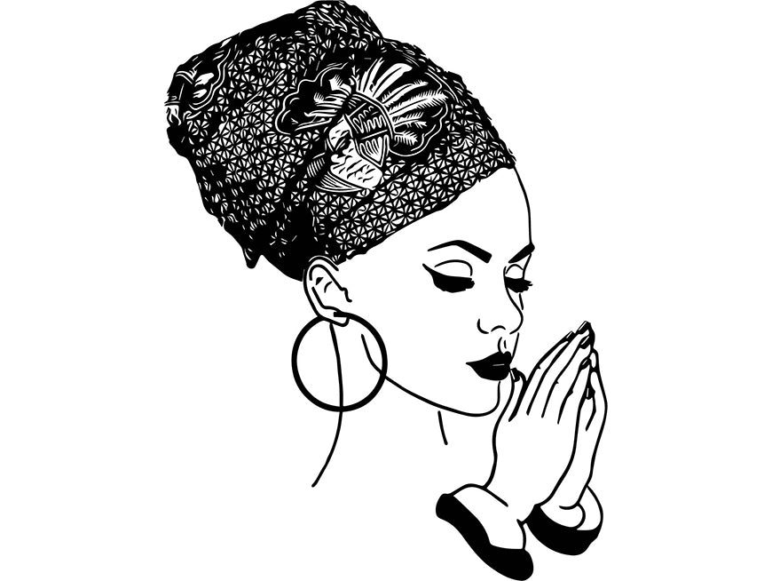 Download Woman Praying God Quotes African American Lady Nubian Queen Diva .SVG - DesignsByAymara