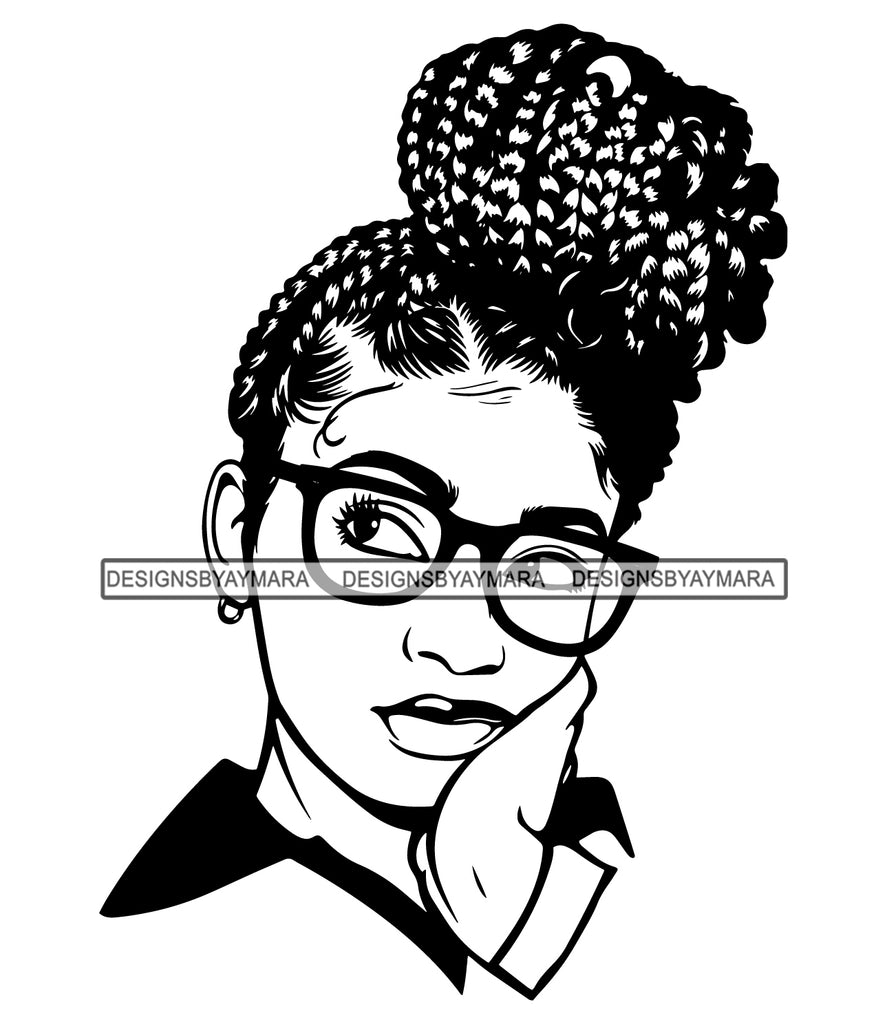 Download Afro Woman SVG Braids Dreads Locs Hairstyle Cutting Files ...