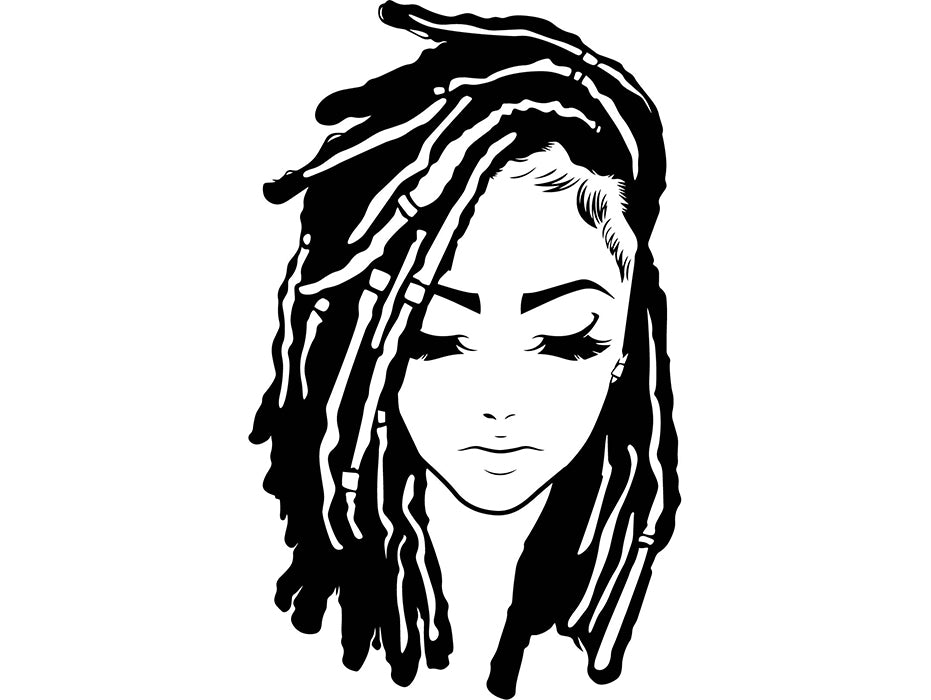 Afro Woman SVG Braids Dreads Locs Hairstyle Cutting Files ...