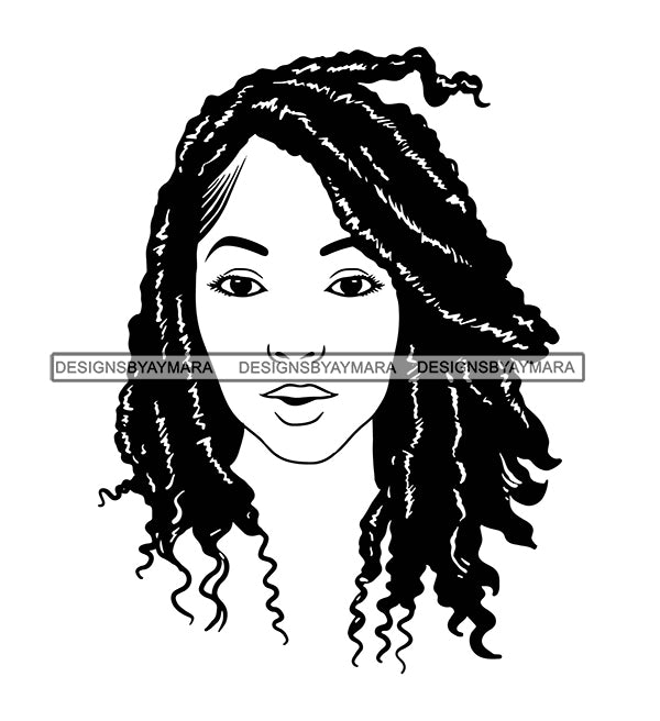 Download Afro Woman SVG Braids Dreads Locs Hairstyle Cutting Files. - DesignsByAymara