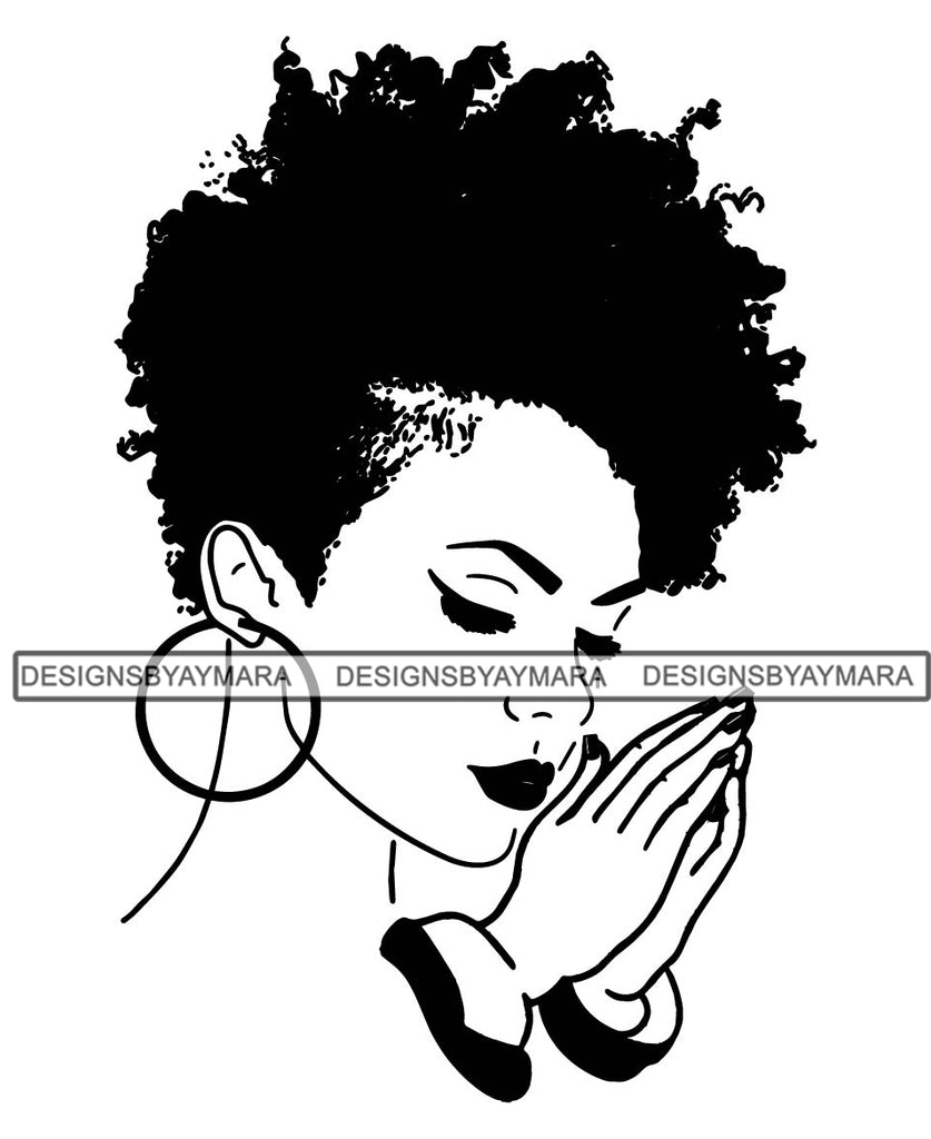 Download Afro Woman Praying God Quotes African American Lady Nubian Queen Diva - DesignsByAymara