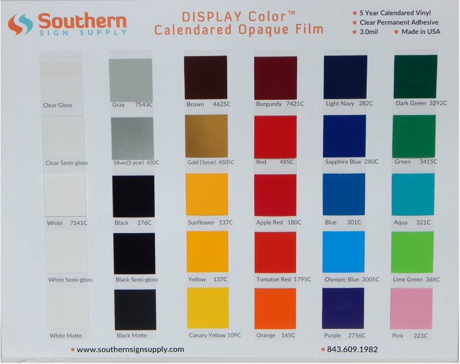 Display Color Chart
