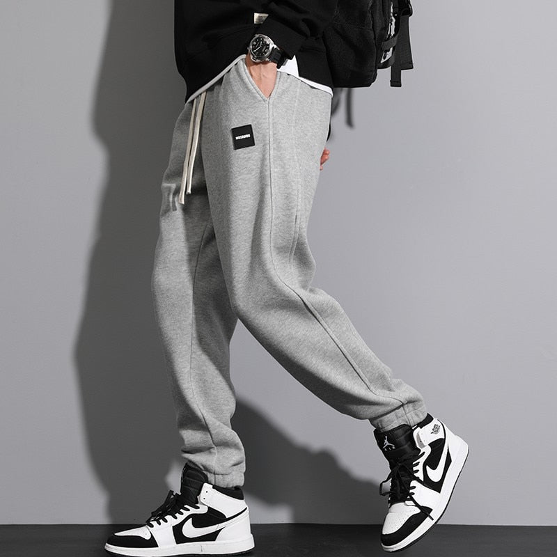 Plain Cotton Cuffed Ankle Joggers