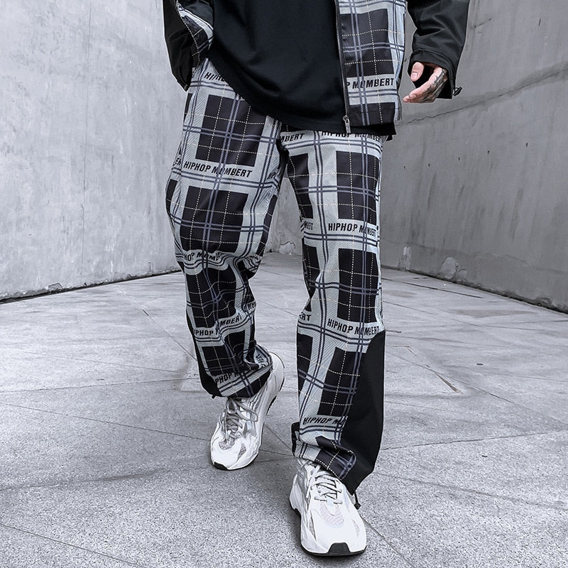 HIPHOP Checkered Patchwork Pants