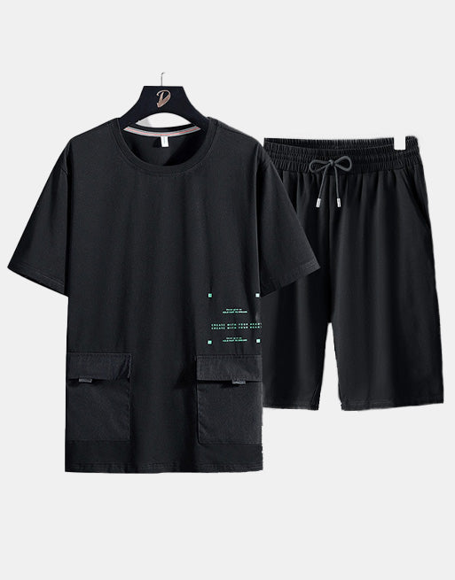 Two Pockets Loose T-Shirt + Shorts Set