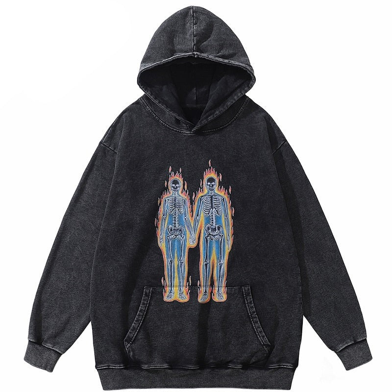 Skeletons On Fire Hoodie