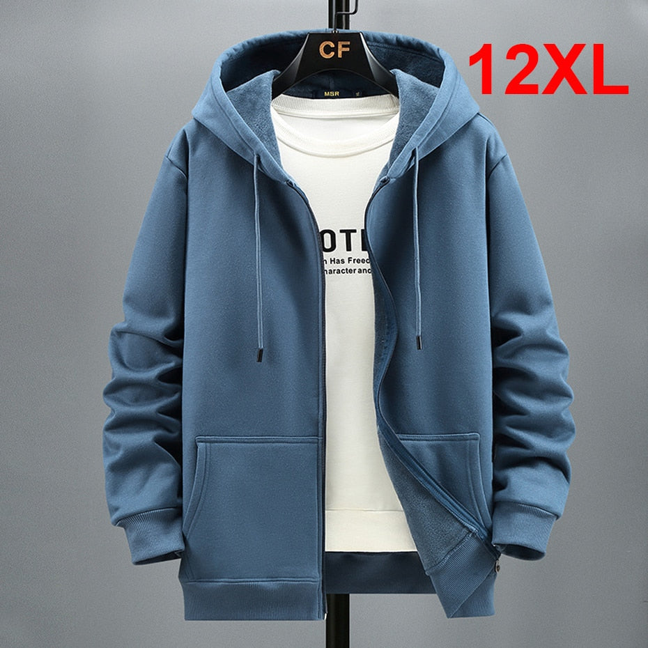 Plain Color Fleece Zipper Hoodie