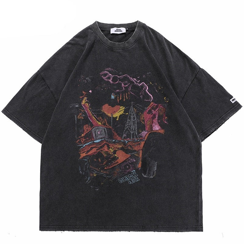 Black Air Vintage Graphic Streetwear T-Shirt