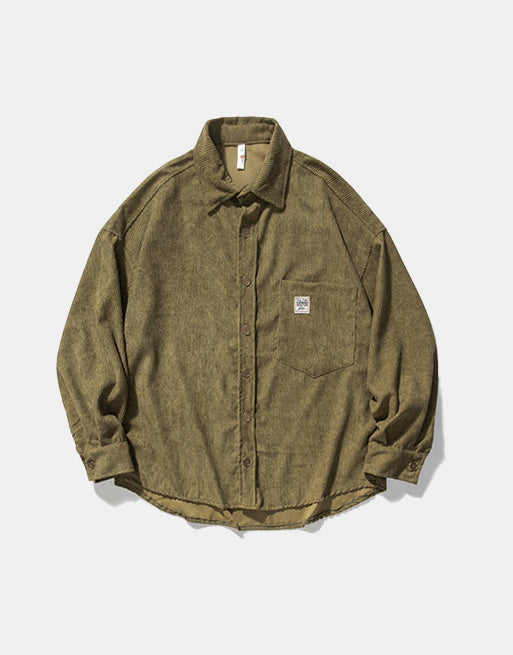 Corduroy Velvet Collar Shirt