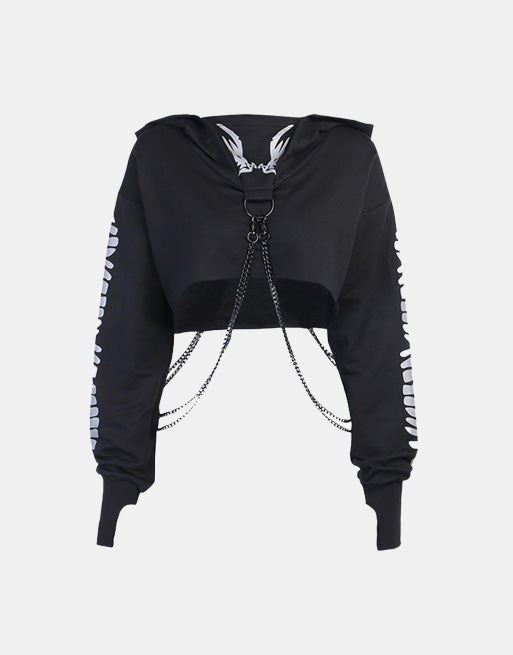 Demon Wings With Metal Chain Hoodie