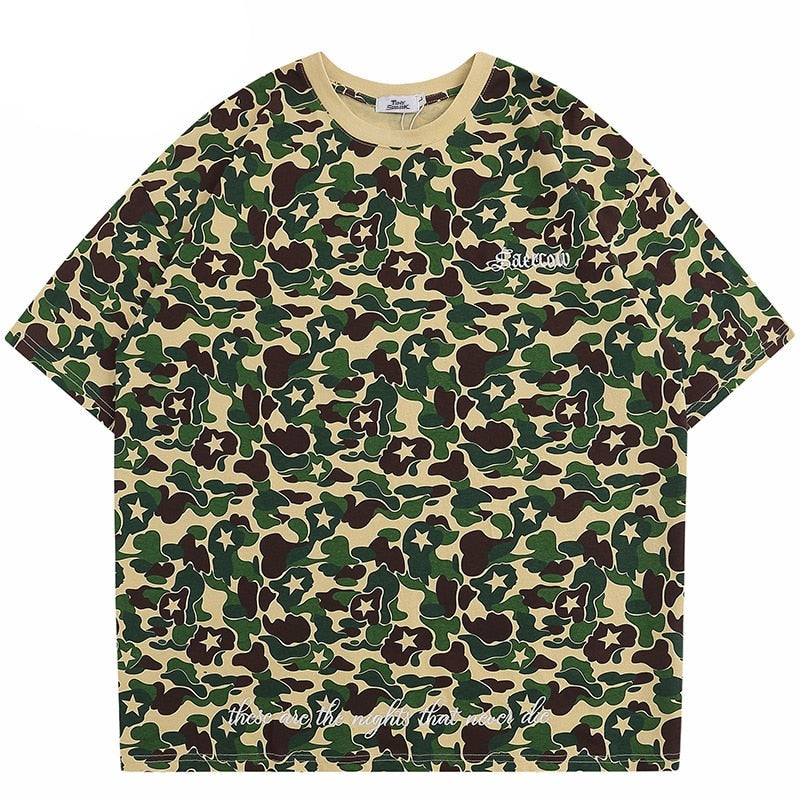 Snappy Crocodile Star Camouflage Design T-Shirt